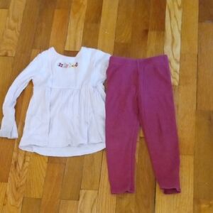 girl 3t ribbed leggings and long sleeve top
